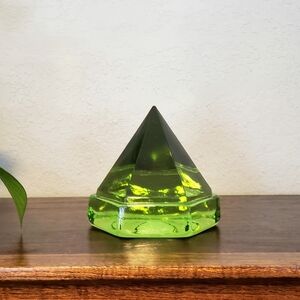 Vintage Style Green Glass Nautical Maritime Ship Deck Prism Paperweight